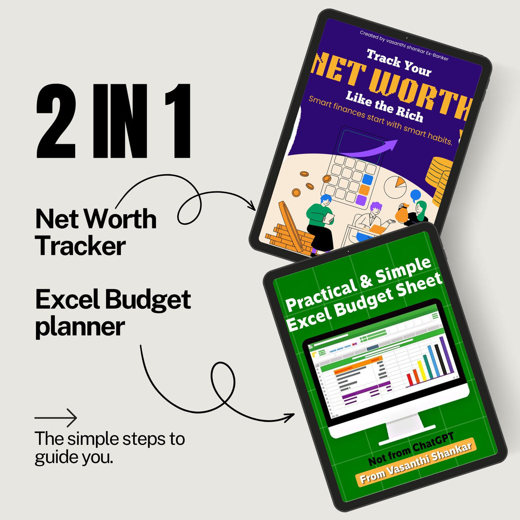 2-in-1 Excel Budget & Excel Net Worth Tracker | Personal Finance Planner